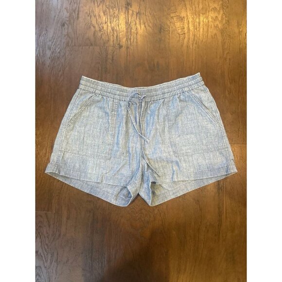 J crew women’s medium stretchy band denim linen shorts b11 - Picture 1 of 3